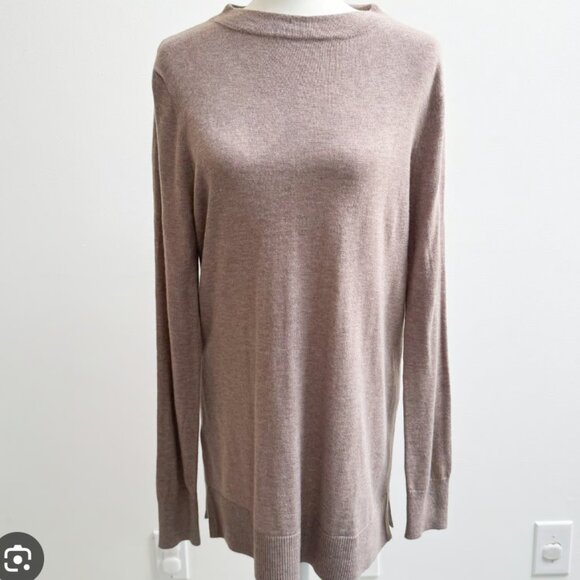 NWT Loft Mushroom Brown Taupe Mock Neck Sweater - Picture 1 of 2